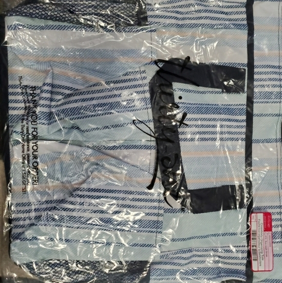 Thirty-One Crossbody Organizing Tote NWT Boardwalk Stripe - Picture 2 of 2